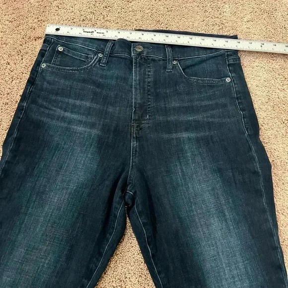 Gap true skinny 32p 32 petite dark wash spandex jeans navy over-dye hi rise - Picture 5 of 12